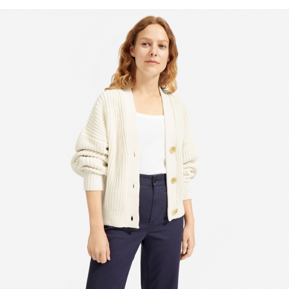Everlane Texture Cotton Crop Cardigan